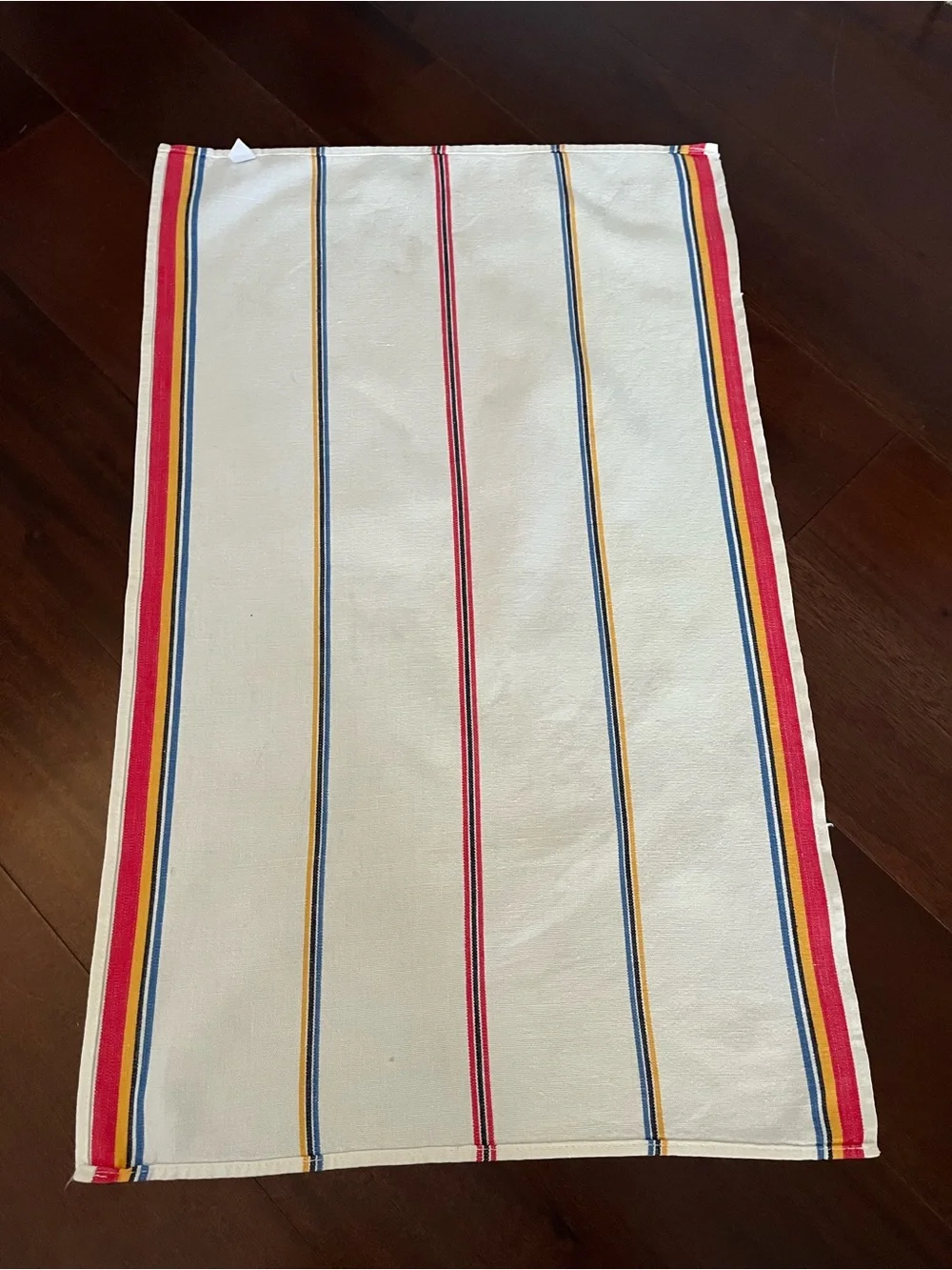 Lot of 2 striped linen towels cannon French MCM 💚❤️💛💙